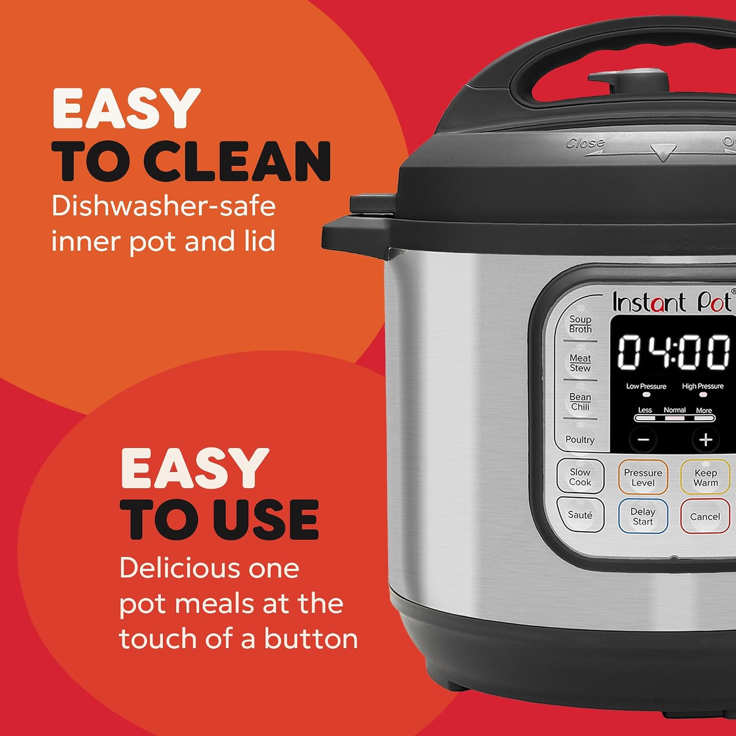 Multi cooker with a finished stew in the inner pot